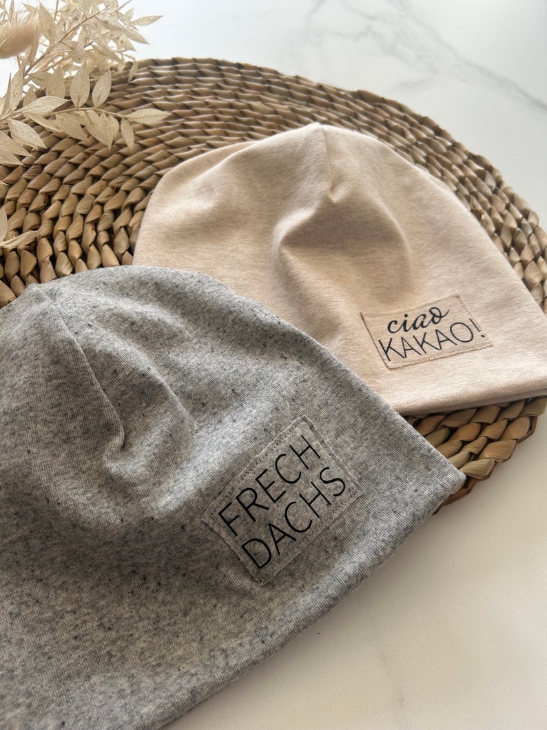 Beanie für den Frühling Uni Beanie Mütze für Kinder und Erwachsene Junge Mädchen schlicht Farbwahl Personalisiert Ciao Kakao afbeelding 4