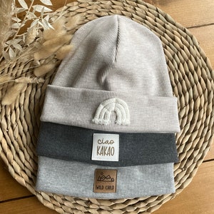 Hipster Beanie für Herbst / Winter gerippte Beanie / Mütze für Kinder und Erwachsene Hipster Beanie Junge und Mädchen ciao Kakao Bild 1