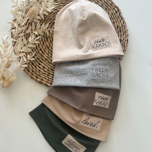 Beanie for spring Uni Beanie Hat for children and adults Young Girls plain Color choice Personalized Ciao cocoa image 1