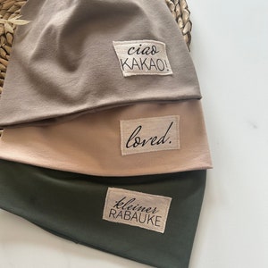 Beanie for spring Uni Beanie Hat for children and adults Young Girls plain Color choice Personalized Ciao cocoa image 3