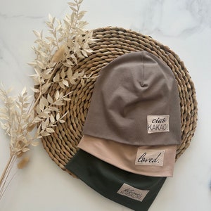 Beanie for spring Uni Beanie Hat for children and adults Young Girls plain Color choice Personalized Ciao cocoa image 6