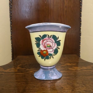 Vintage Lusterware Seiei & Co  Bright Floral Small Vase