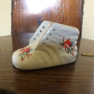 Vintage porcelain floral baby shoe