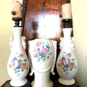Vintage Set Matching Lamps and  Urn/Vase