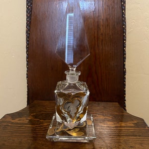 Vintage  Painted Glass Perfume bottle set