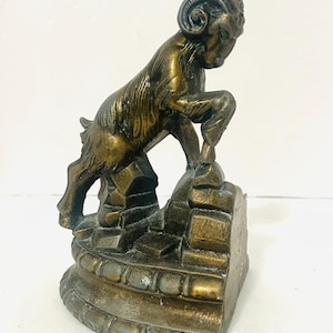 Vintage Brass Ram Bookend