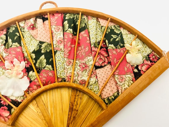 Vintage Patchwork Hand Fan - image 3