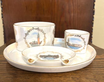 Vintage Venice 4 piece Ceramic Vanity Set Venezia