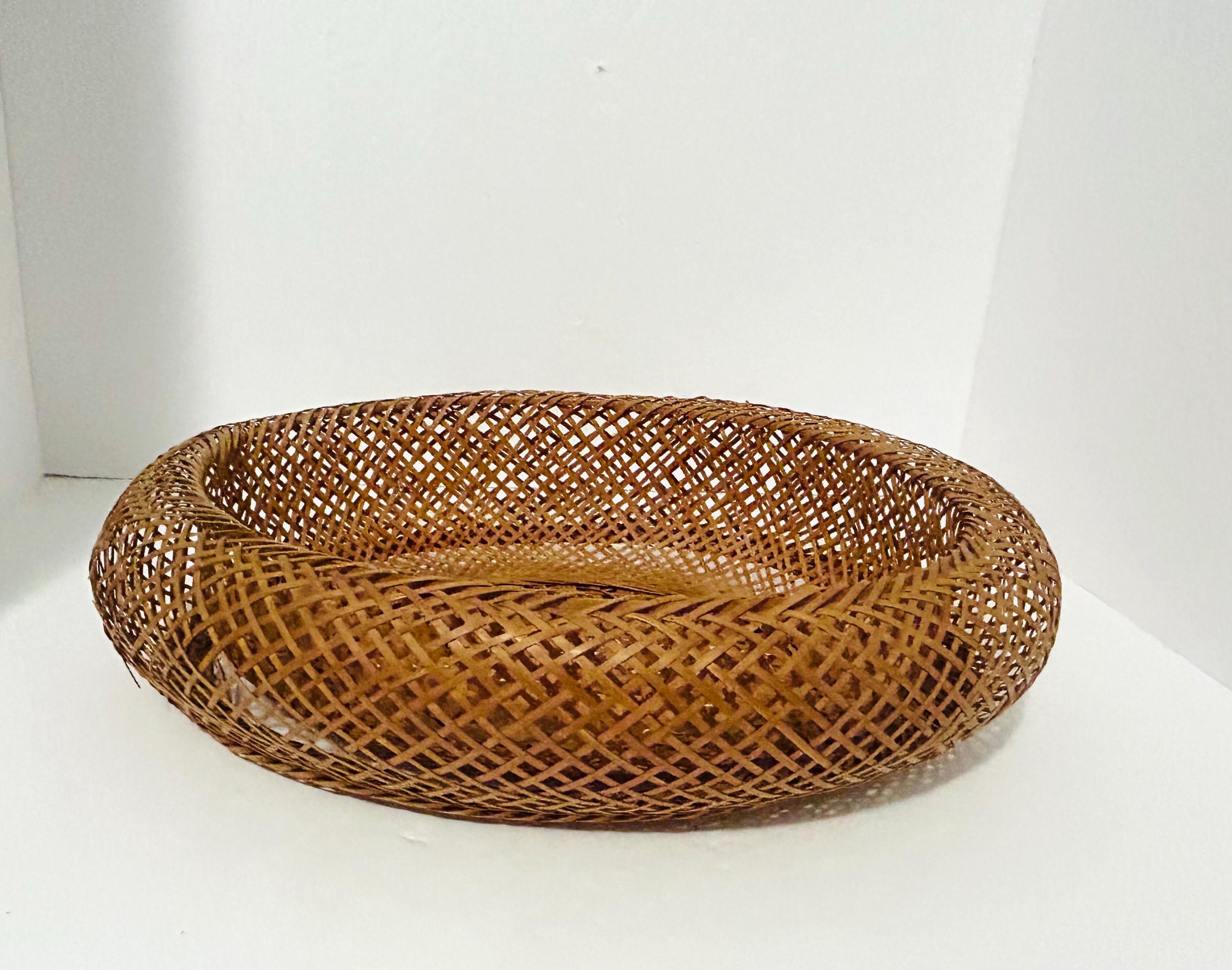 Vintage Woven Circular Basket - Etsy