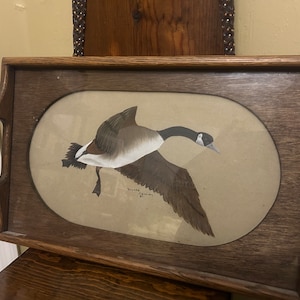Vintage Wood unique goose serving tray