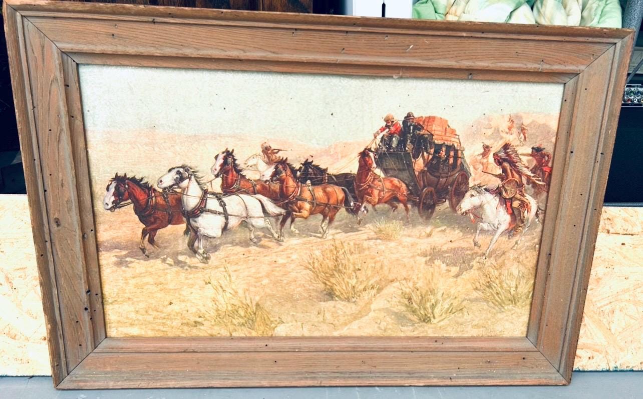 Budweiser Attack on the Overland Stage Framed - Etsy