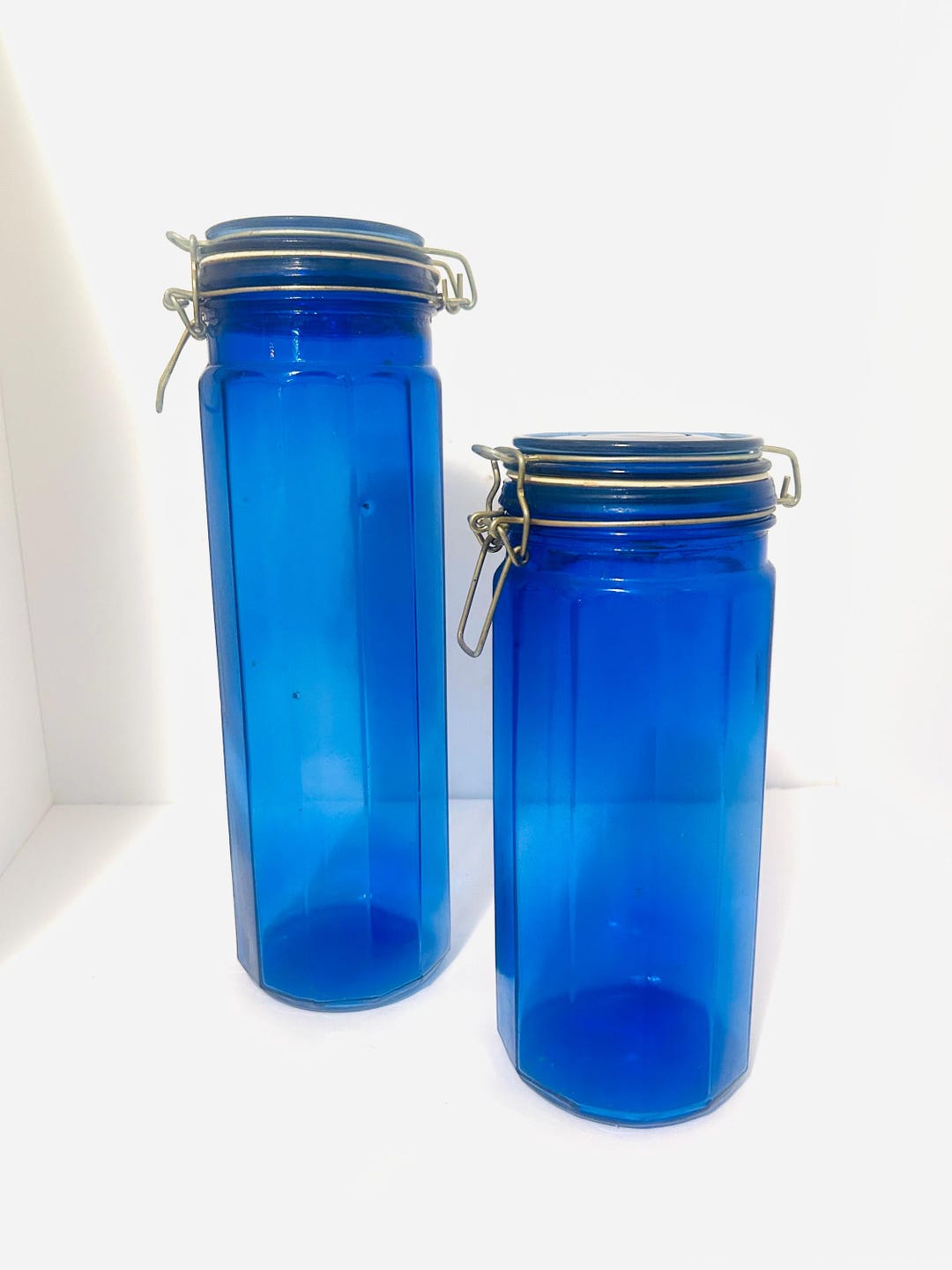 Cobalt Blue Glass Canistersnull