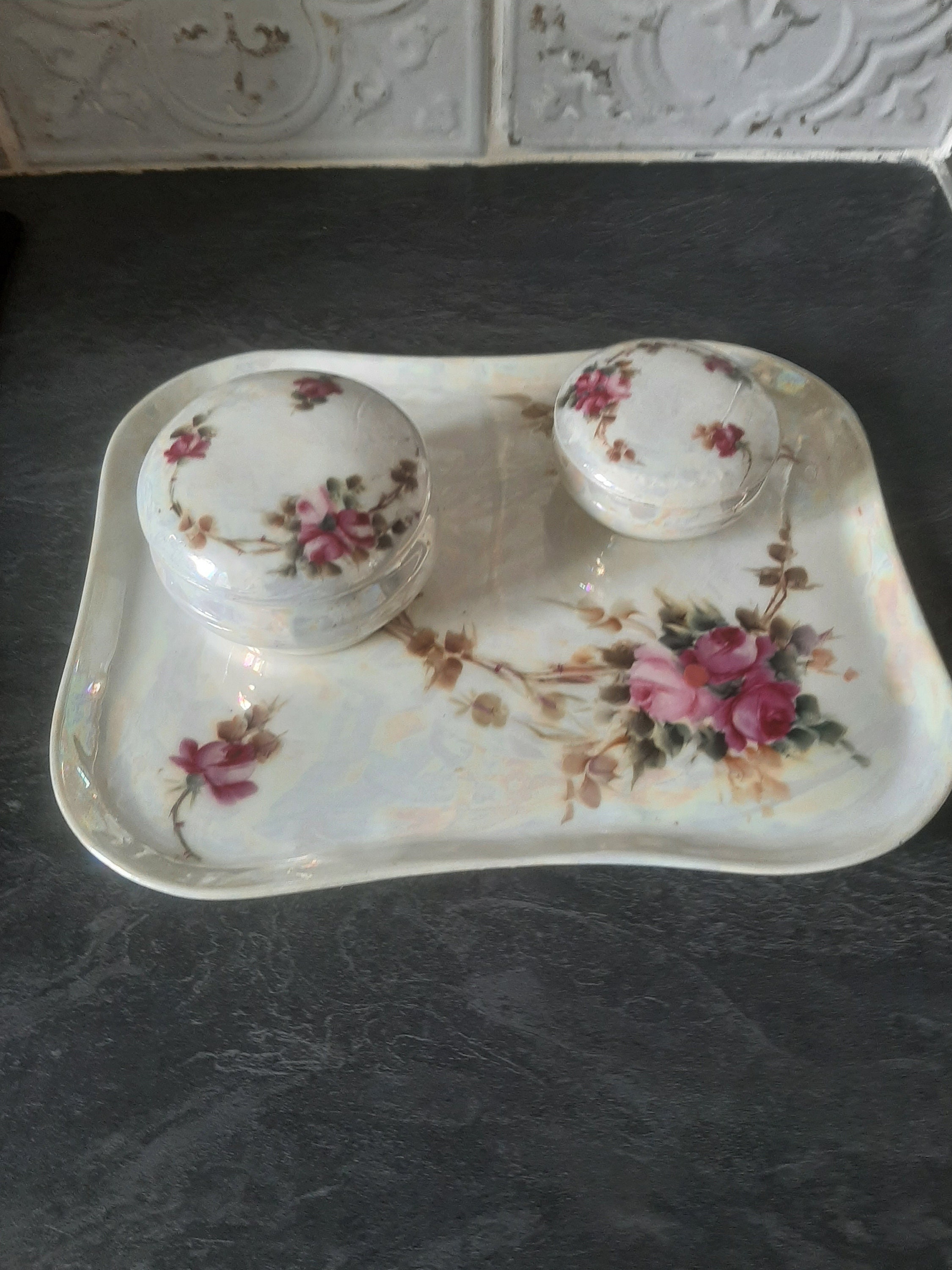 Soldes D'été Ensemble De Vanité Limoges, Vers 1900-1915 ? Réduit À 70 Euros