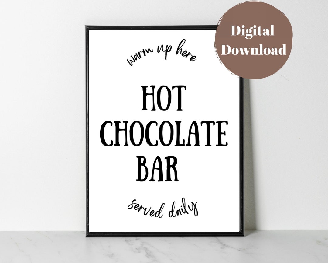 Printable Hot Chocolate Wall Sign Printable Hot Cocoa Bar - Etsy