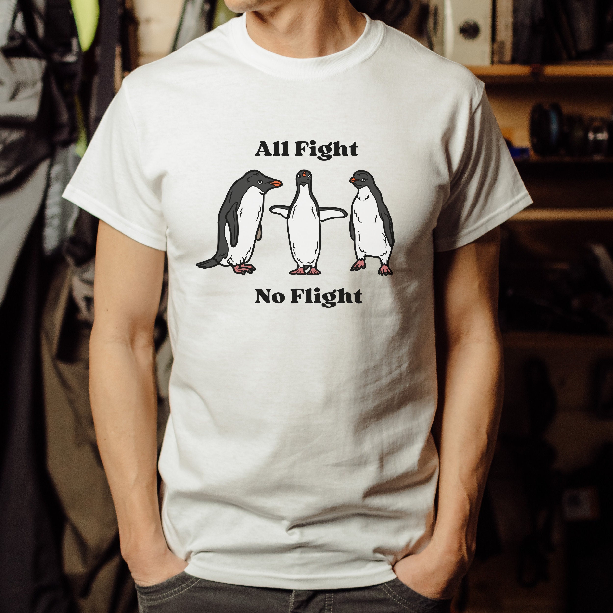 Funny Shirts Penguins, Penguin Meme Shirt, Cotton Pingu Shirt
