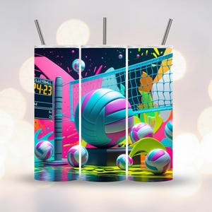 Volleyball Print Tumbler PNG Design, Volleyball Lover Tumbler Wrap, Sports Tumbler Sublimation, Volleyball Team Gift PNG