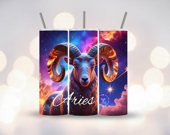 Ram Zodiac Tumbler Wrap: 20oz magere sublimatie beker (digitale png-download)