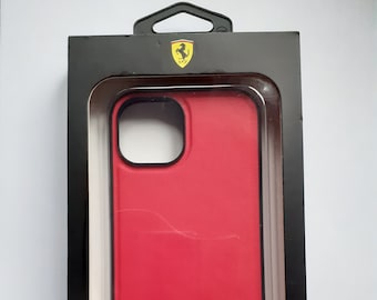 Ferrari Custodia rigida per iPhone 15 Cover posteriore Linea Bandiera Italiana Pelle sintetica rossa MagSafe