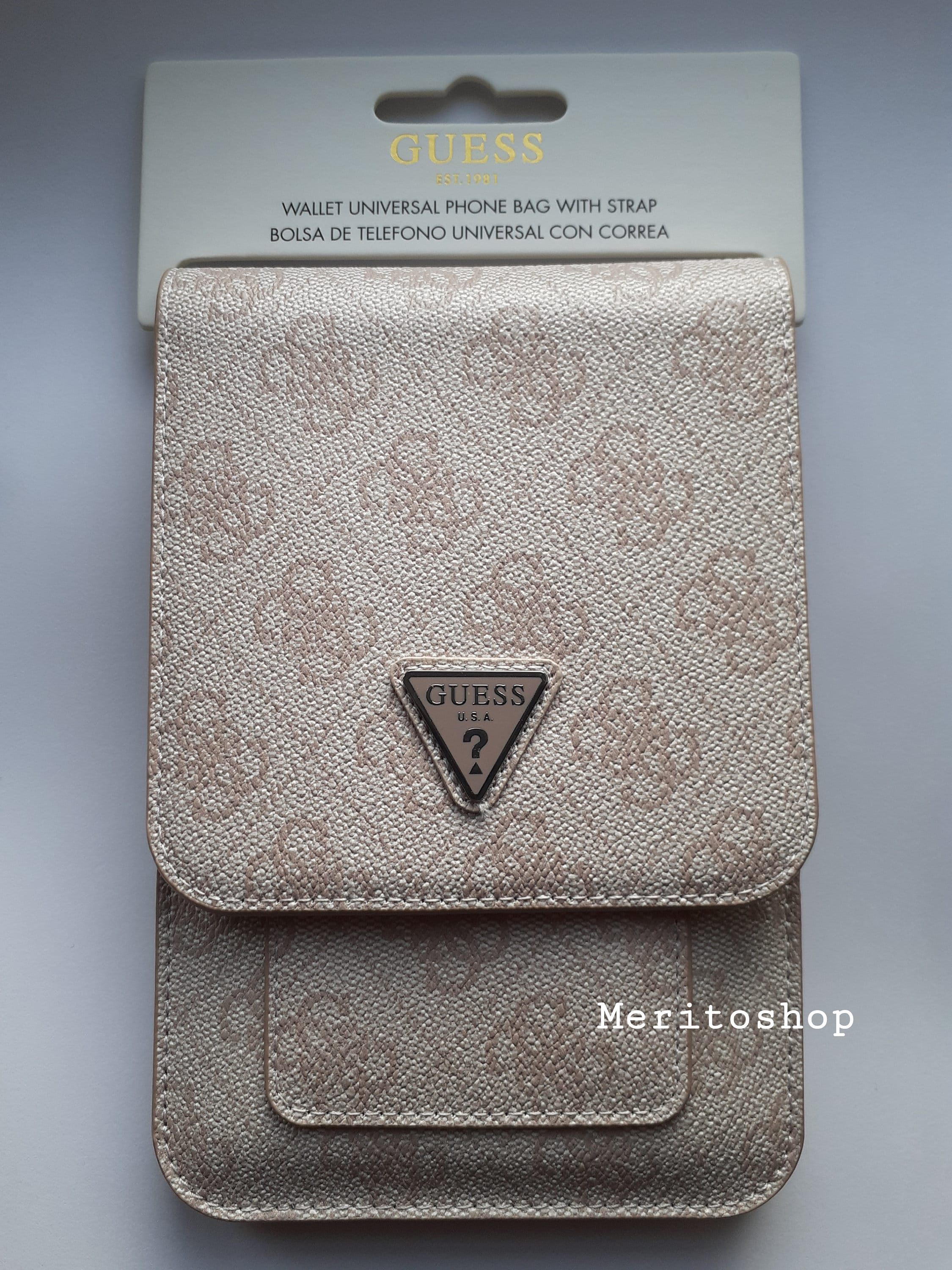 Guess 7 Inch Leather Wallet Bag 4G Triangle Pink Etsy Denmark