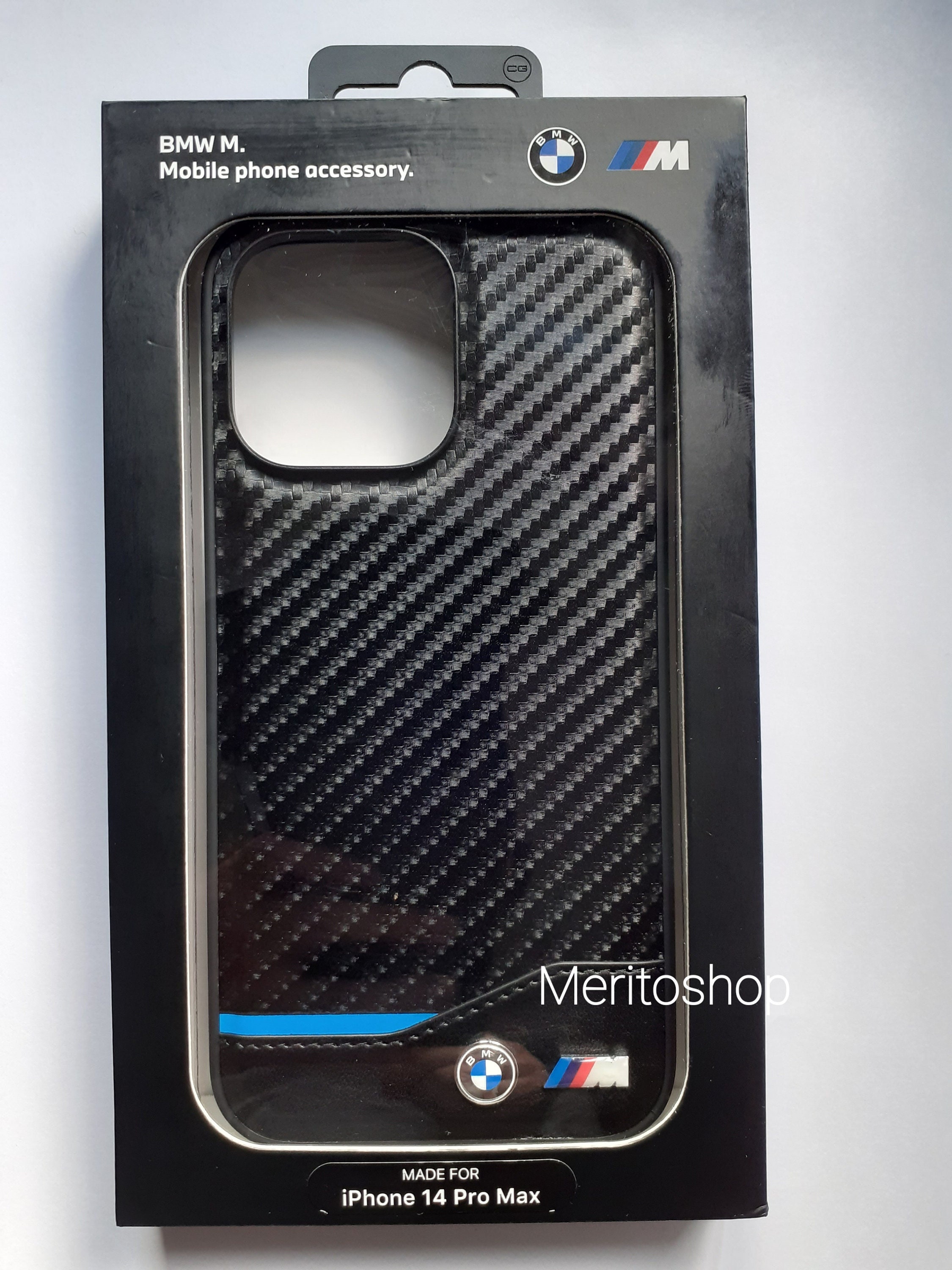 iPhone 14 Pro Audi Carbon Fiber Stripe Hülle - Schwarz