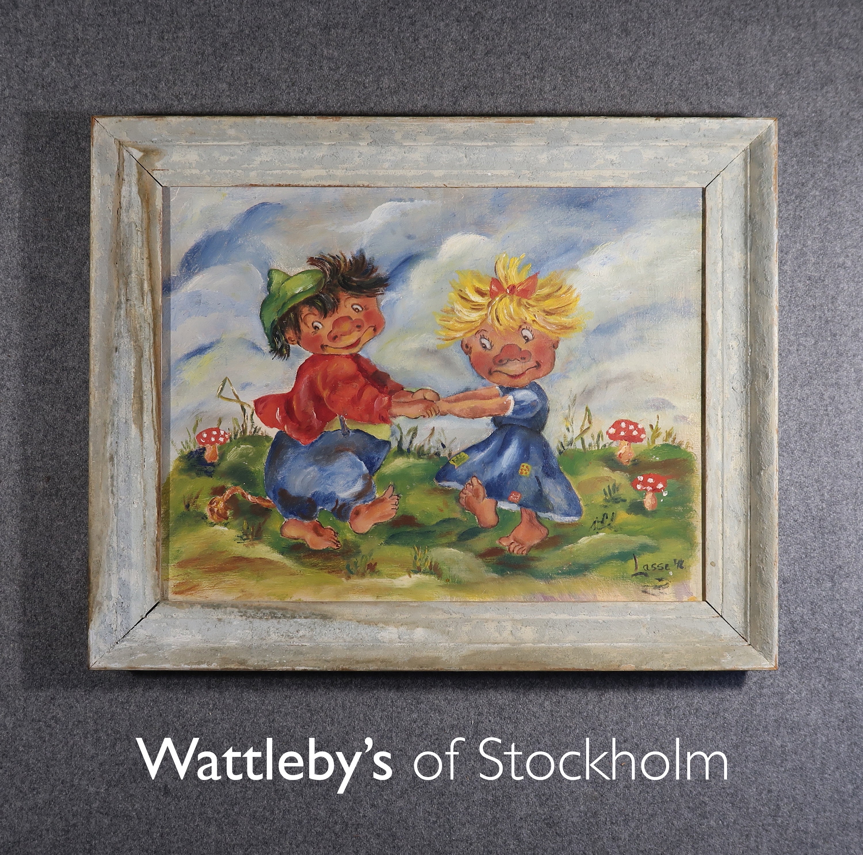 Vintage Oil Painting of Swedish Trolls, From Sweden. - Etsy