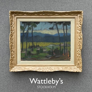 Oil Painting of Rural Scandinavian Landscape from Sweden
