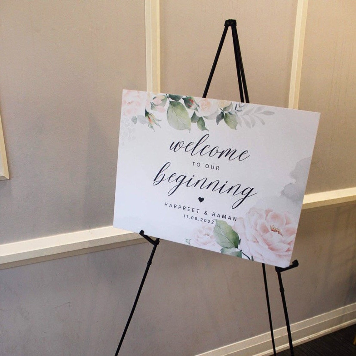 Welcome Wedding Sign Template, Welcome to Our Beginning Sign, Modern ...