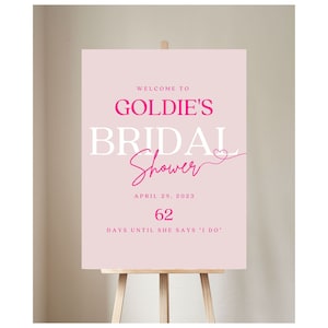Days Until I Do Sign, Personalised Bridal Shower Template, Bridal Shower Countdown Sign, PBridal Shower Welcome Sign Days Until I Do