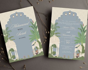 Indian Wedding Invitation template, Digital Indian wedding invites, Hindu wedding invitation