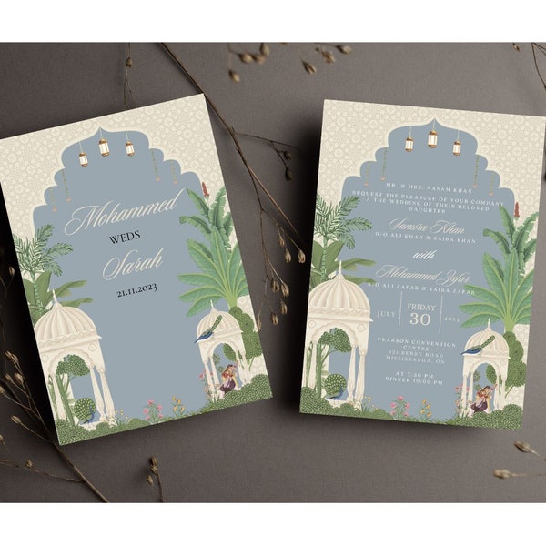 Indian Wedding Invitation template, Digital Indian wedding invites, Hindu wedding invitation