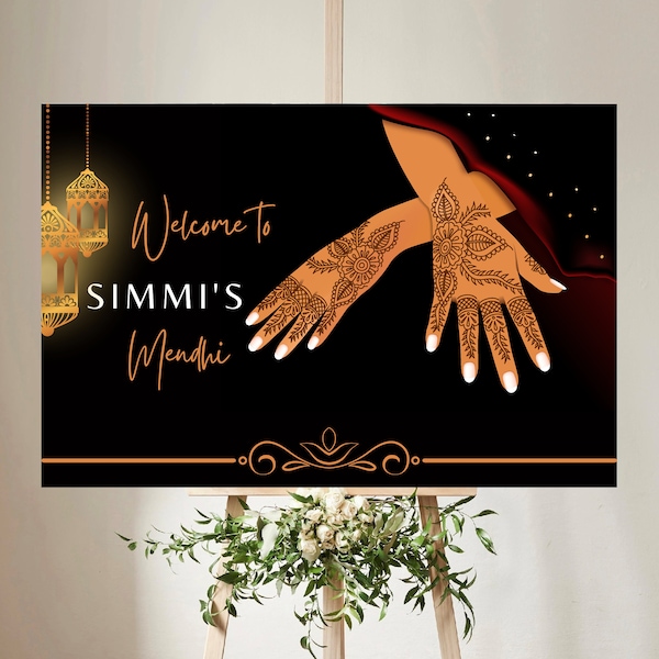 Mehndi signs in Mehendi welcome signs, welcome to Maiyan signs & Mendhi welcome signs, Indian wedding welcome signs for entrance, desi sign
