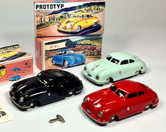 Porsche 356 Limit edition BUB Classics 1:24 Prototyp.Vintage Wind Up Tin Toy Retro Collectible car.production by Saint John.
