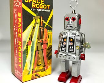 プラネットロボット ロビー・ザ・ロボット ゼンマイ式ブリキおもちゃ