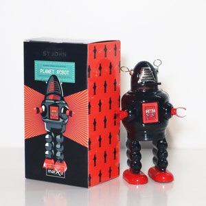 Planet Robot.Vintage Wind Up Tin Toy Retro Collectible Robot.Design and productionSaint John.Gifts for her.Gift for kids.Christmas gift idea