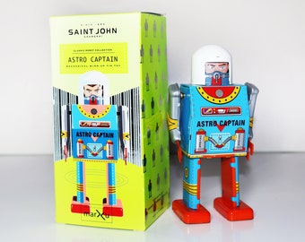 Astro Captain.Vintage Wind Up Tin Toy Retro Collectible car.Design and production by Saint John