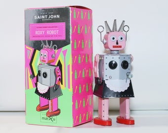 Roxy Robot.Vintage Wind Up Tin Toy Retro Collectible Robot.Design and production by Saint John