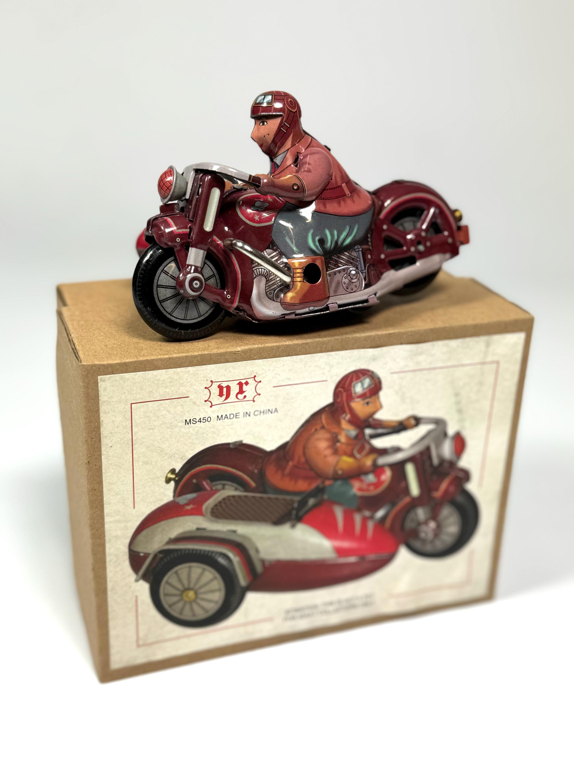 Ancienne moto mécanique en métal / Modèle MS-702, Made in China / Jouet mécanique à remonter /Authentique /Collection jeux et jouets anciens - France