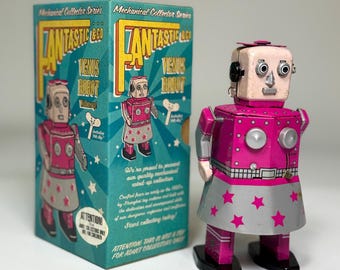 プラネットロボット　ブリキ玩具　ゼンマイ式　昭和レトロ プラネットロボット ブリキ製ロボット ゼンマイロボット アメリカン雑貨