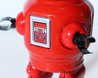 プラネット ロボット。ビンテージの巻き上げ式ブリキおもちゃのレトロ