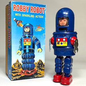 ピストンアクションロボット ロビー・ザ・ロボット ブリキ製 電池式