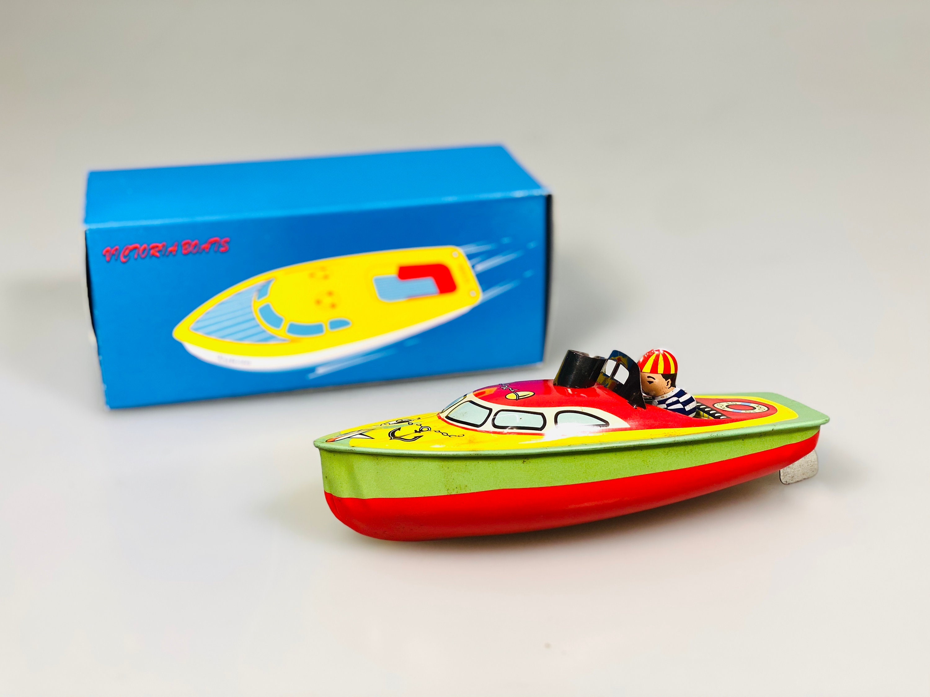 Candle Boat.Vintage Tin Toy Retro Collectible Boat.Design and production by Saint John.Gifts for her.Gift for kids.Christmas gift idea