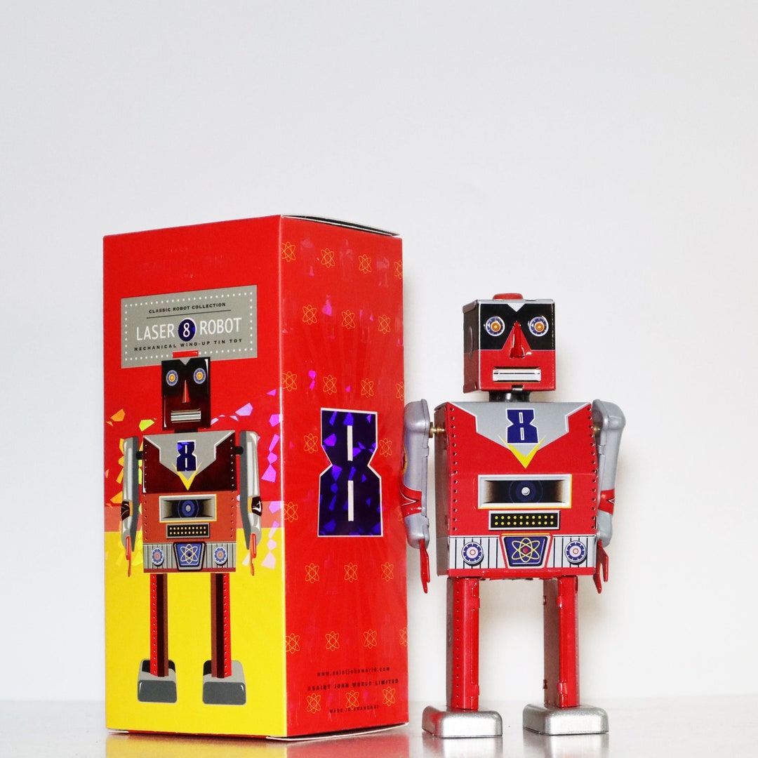 Laser Robot.vintage Wind up Tin Toy Retro Collectible Robot