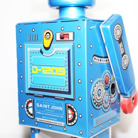 巨大なアトミック ロボット マン 高さ 12 インチ。ビンテージ