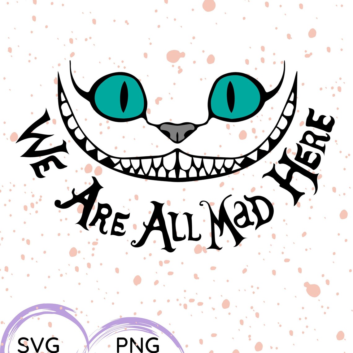 Cheshire Cat Svgcheshire Cat Face Svgfunny Cats Crazy Cat - Etsy