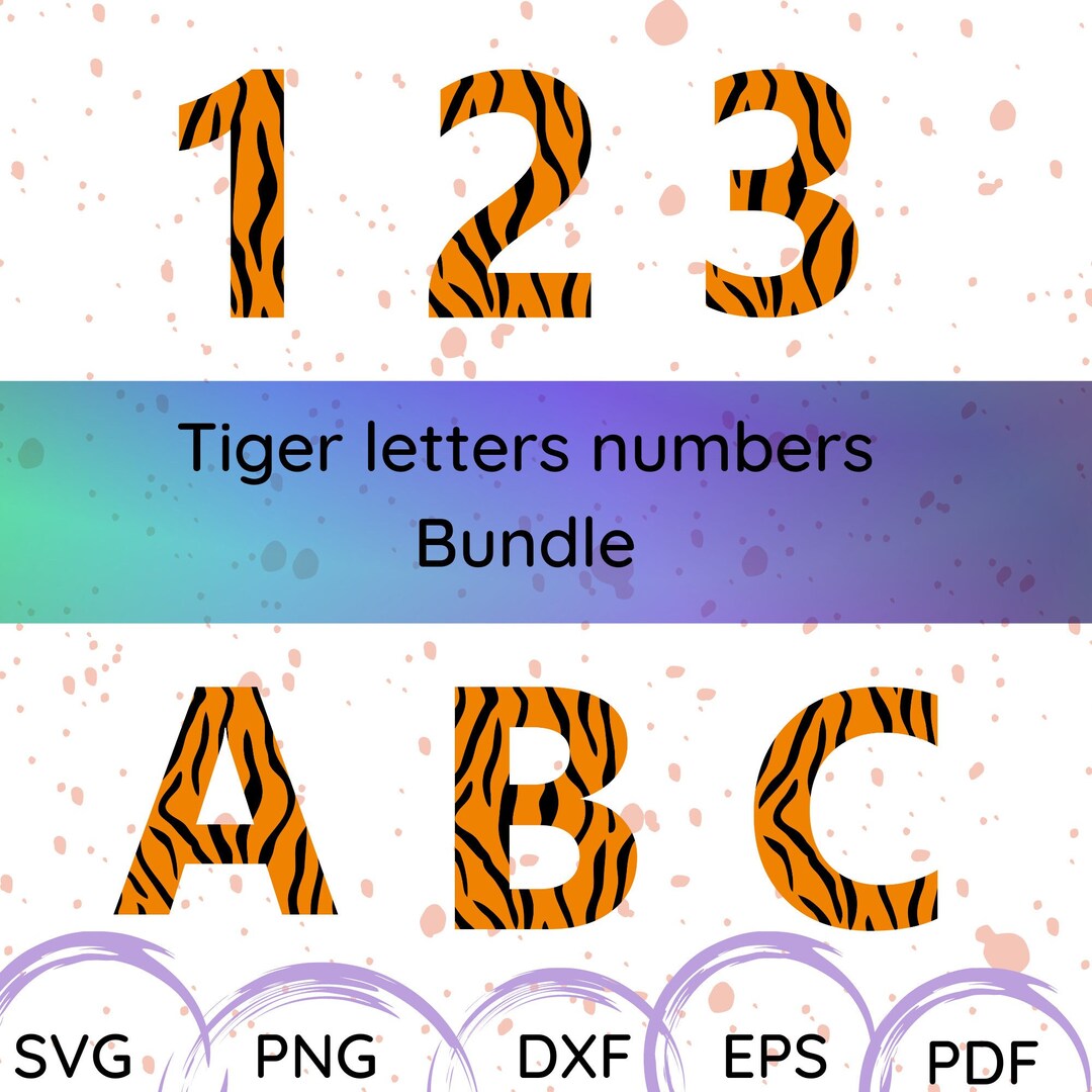 35 Designs tiger Font Svg Tiger Alphabet Svg Tiger Numbers Etsy