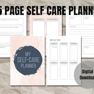 self Care Checklist, Self-Care Planner, Selfcare Journal Tracker, Wellness Planner Printable, Daily Wellbeing, Mindfulness Mental Health