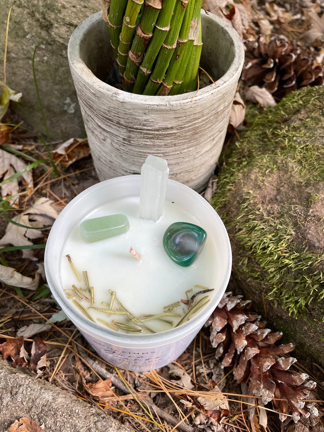 Aura Cleanse Healing Crystal Candle Etsy