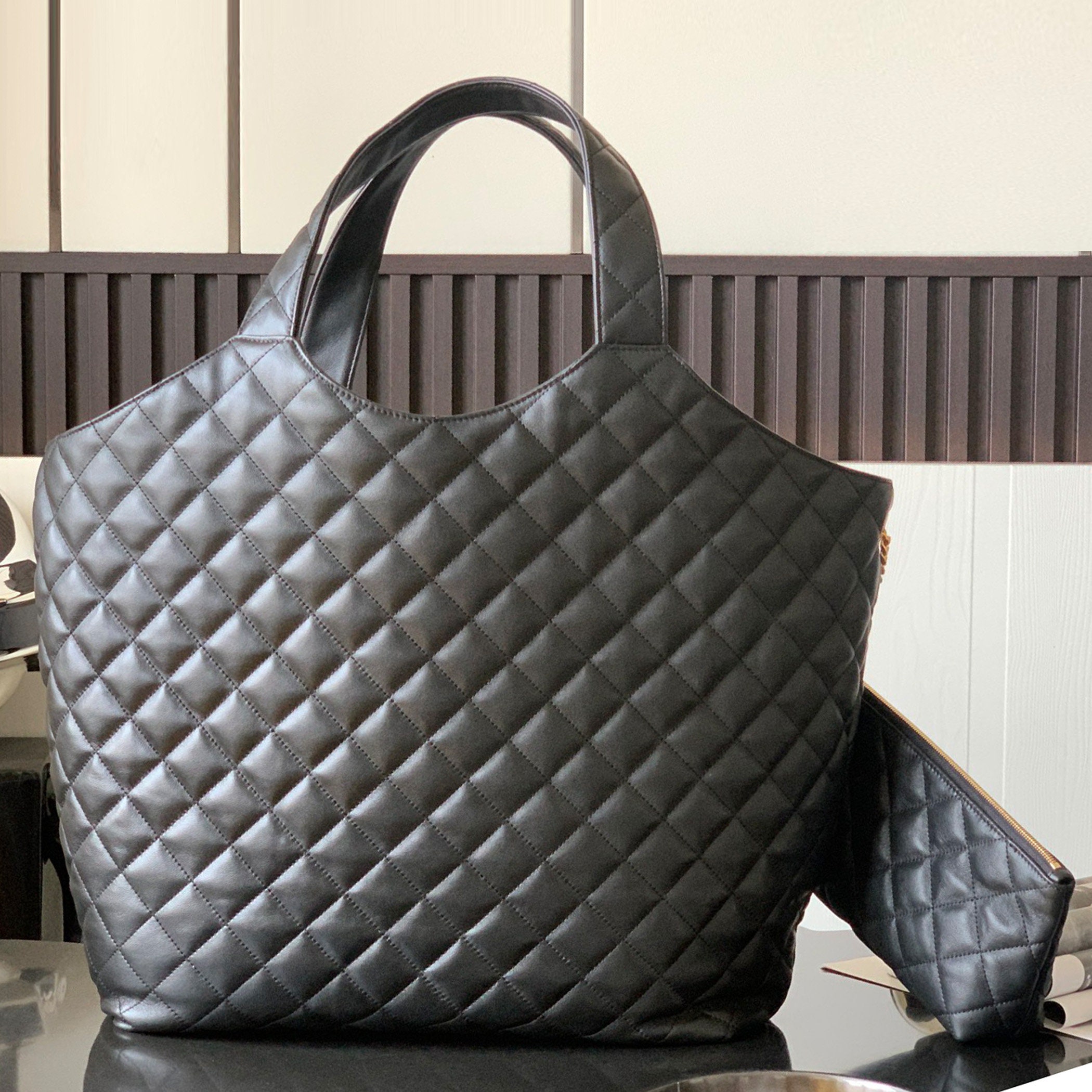 Yves Saint Laurent Vintage Black Canvas Tote Bucket Shoulder Bag Cloth  ref.773358 - Joli Closet