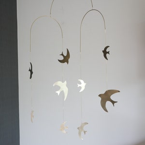 Mobile model Alya. Brass bird mobile. Baby room. Interior decoration. To offer. Handmade. image 2