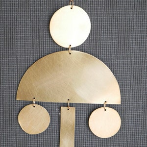 Mira model mobile 10 Artistic handmade brass mobile Art for the home Art for the living room Home decoration image 3